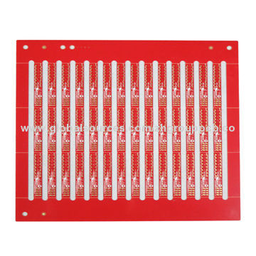  Double-sided PCB with red solder mask